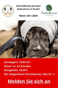 Erste Hilfe am Hund Heppenheim Kreis Bergstraße Odenwald